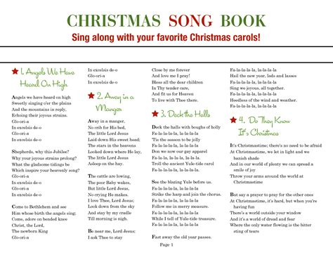 Christmas Caroling Booklets Printable - Printable Calendars AT A GLANCE