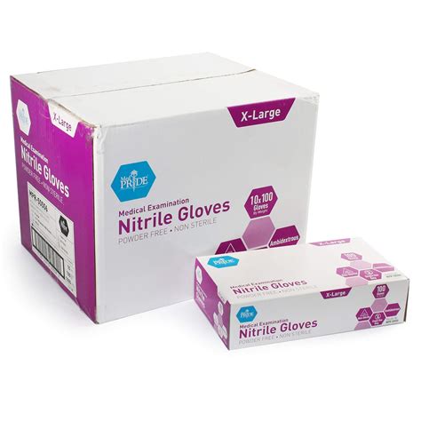 MED PRIDE MedPride Powder-Free Nitrile Exam Gloves - X-Large, India | Ubuy