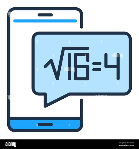 Square Root of 16 on Smartphone Screen vector Mathematics Science concept blue icon or design ...