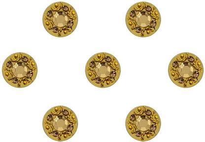 Comet Busters Handcrafted Beautiful Golden Bridal Round Bindi With ...