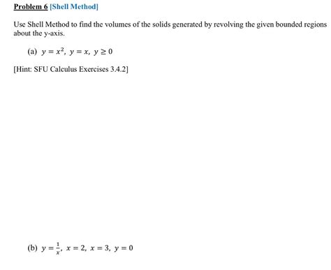 Image result for Shell Method Problem