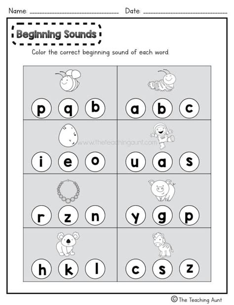 Beginning Sound Worksheet 的图像结果