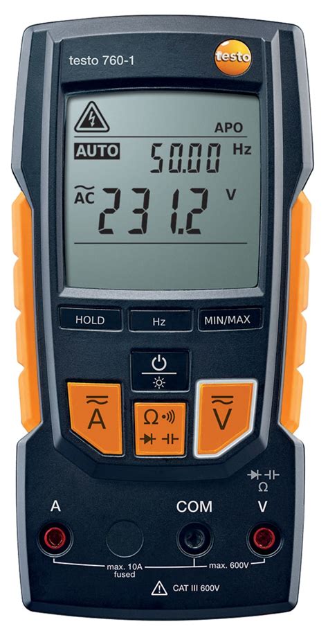 0590 7601 Testo | Testo 760-1 Handheld Digital Multimeter, 10A ac Max ...