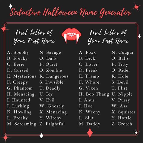 Best 12 Seductive Halloween Name Generator – Artofit