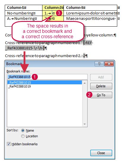 Word Cross Reference Not Working 的图像结果