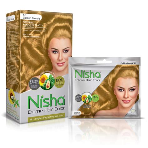 Buy Nisha Creme Hair Color 150gm Jumbo + 40gm Sachet Golden Blonde ...