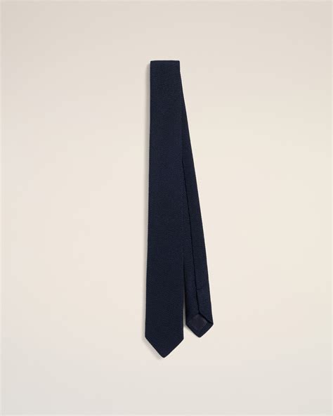 Navy Blue Silk Grenadine Tie | AMI PARIS
