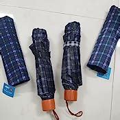 Buy KEKEMI Polyester 3 Fold Windproof Check Umbrella for Men and Women ...