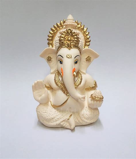 Buy Collectible India Wood Lord Ganesh Idol, 8", Brown Online at Low ...