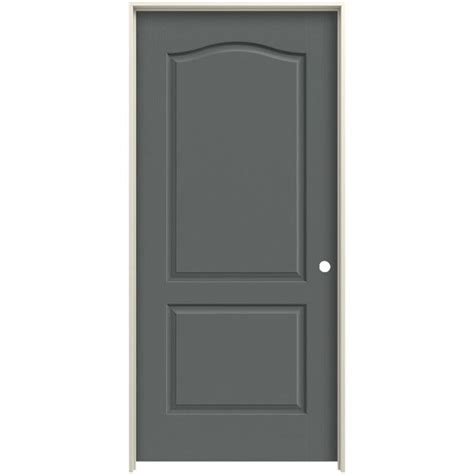 JELD-WEN 24-in x 80-in Granite Hollow Core 2-panel Arch Top Left Hand ...