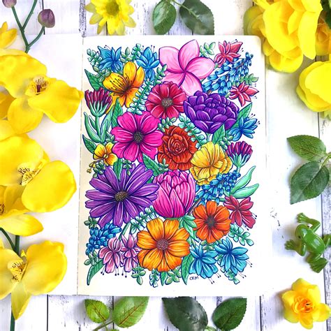 flower drawing marker