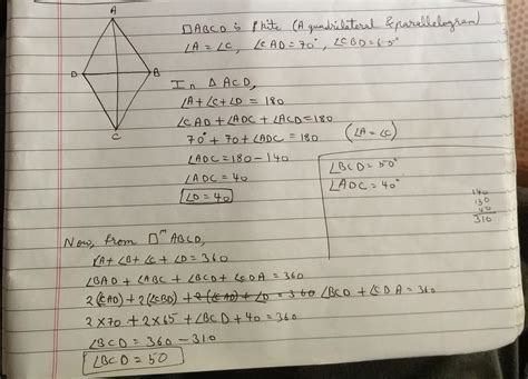 ABCD is a kite angle A= angle C. If angle CAD= 70degree angle CBD ...