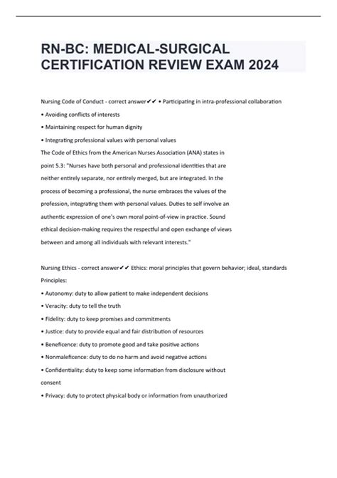 RN-BC: MEDICAL-SURGICAL CERTIFICATION REVIEW EXAM 2024 - RN-BC: MEDICAL ...