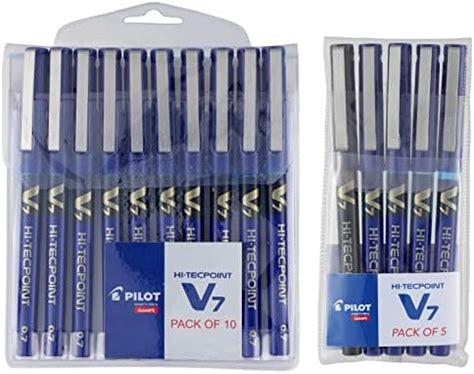 Pilot V7 Roller Ball Pen Pack of 10 (Blue Ink V7 Roller Ball Pen - Pack ...