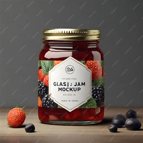 Premium PSD | Psd glass jam jar packaging mockup