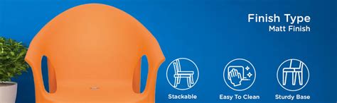 Nilkamal Novella 09 Plastic Arm Chair (Orange) - Nilkamal Furniture