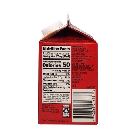 Borden Heavy Whipping Cream Nutrition Facts at Mary Mckeehan blog