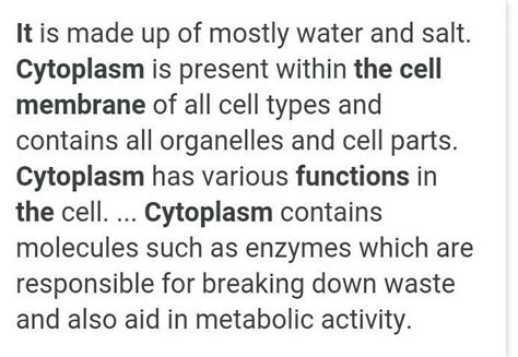 what is what is cytoplasm ,write its structure and function - Brainly.in