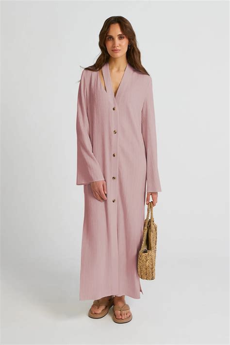 Powder Pink Shirt Dress - Full-length Work & Occasion Wear – Nolabels