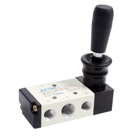 5 Way Pneumatic Air Hand Lever Valve 2 Position Operated Valve Solenoid ...