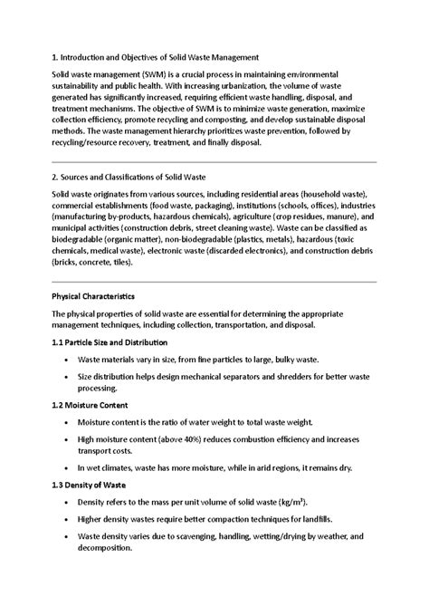 MSWM Final Exam Notes: Overview of Solid Waste Management Concepts ...
