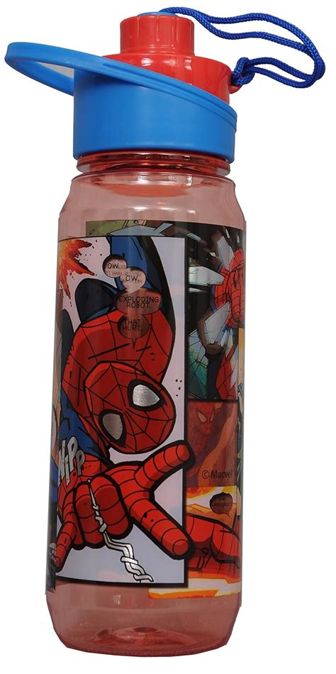 Marvel Spiderman Plastic Sipper Bottle, 650ml, Red/Blue : Amazon.in ...