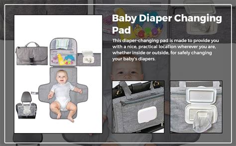 Buy SNOWIE SOFT Baby Changing Mat with Organizer Bags, Foldable and ...