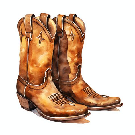 Premium AI Image | watercolor Cowboy boots western wild west cowboy ...