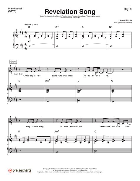 Revelation Song (Live) Sheet Music PDF (Kari Jobe / Passion) - PraiseCharts
