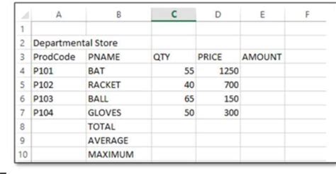 Given the Following Spreadsheet, Write the appropriate Formula ...