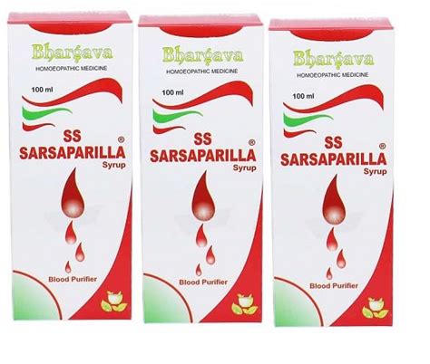 Buy SS SARSAPARILLA Syrup 100 ML Bhargava (Pack Of 3) Online at Low ...