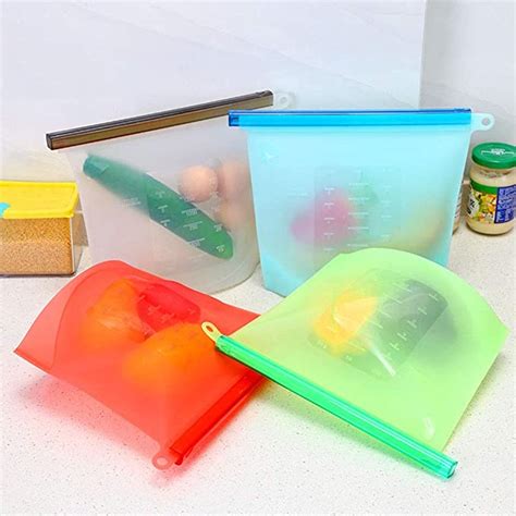Buy Lovelyhome Reusable Silicone Food Storage Bag Containers, Airtight ...