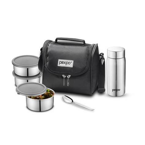 Buy Stainless Steel Classic Meal Box with Bottle Online – pexpo