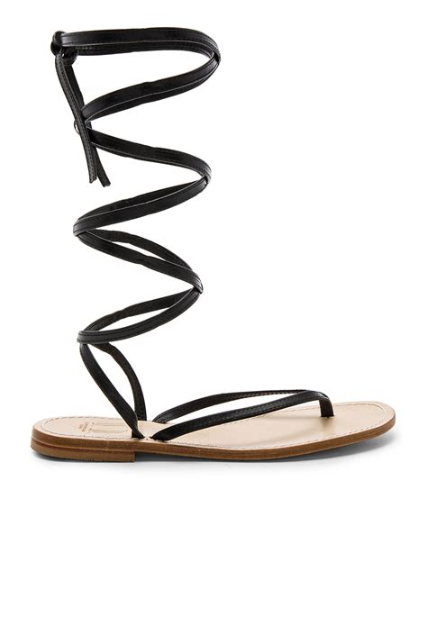 Capri Positano Amalfi Sandal in Black Leather | REVOLVE