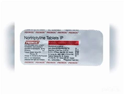 Primox Nortriptyline Tablets 25 Mg, Prescription, Treatment ...