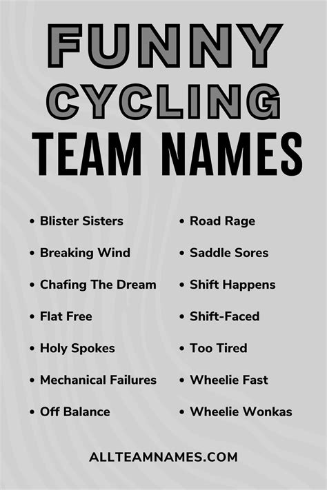 155 Creative Cycling Team Names For Your Event