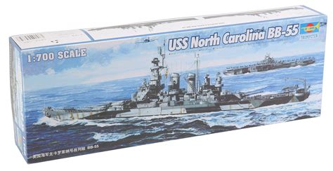 Trumpeter 1/700 USS North Carolina BB55 Battleship Model Kit : Amazon ...