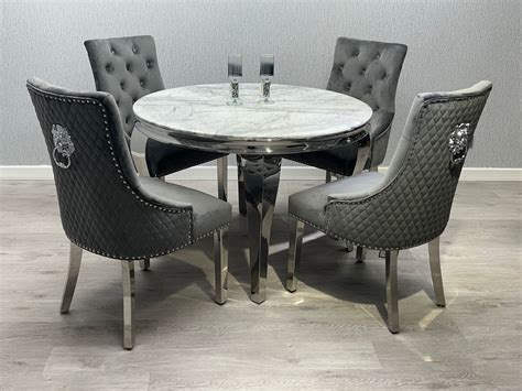 Sofia Grey & Silver Dining Table - All Sizes - ASR Interiors