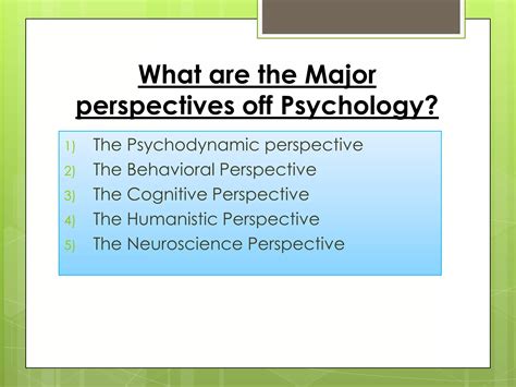 Major perspectives of psychology | PPTX