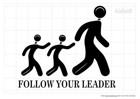 Free Follow The Leader Stencil | Stencil Printables | Kidadl