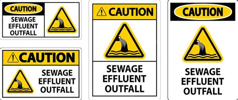 Water safety sign caution sewage effluent outfall | Premium Vector