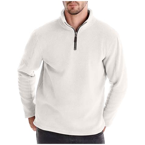 APEXFWDT Men’s Polar Fleece Quarter-Zip Sweatshirt Stand Collar ...