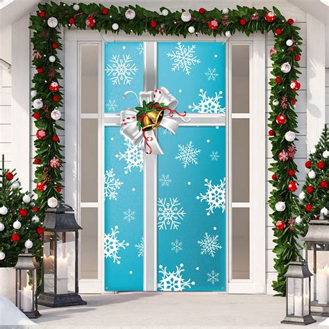 Amazon.com: Tiamon Christmas Door Cover Xmas Door Decorations Christmas ...