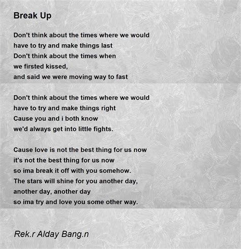 Sad Break Up Poems