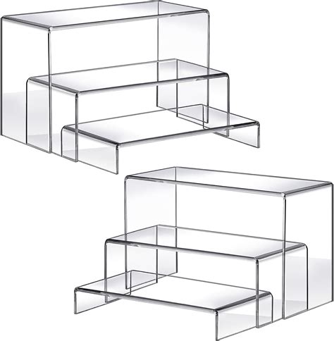 Amazon.com: ADISEN Acrylic Display Risers, Clear Product Stand, 2 Sets ...