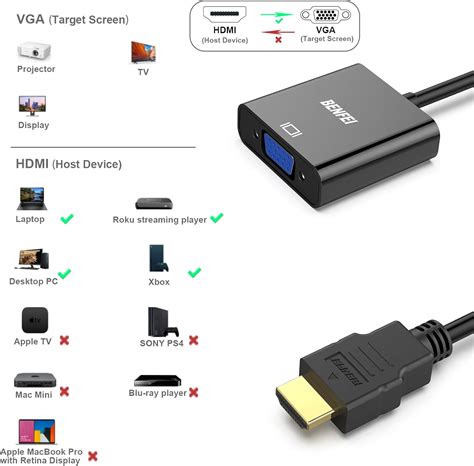 BENFEI HDMI to VGA 2 Pack, Gold-Plated HDMI to VGA India | Ubuy