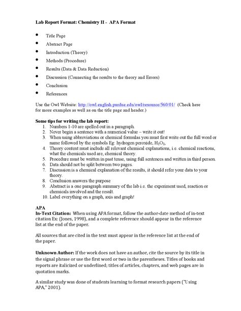 Image result for Lab Report ACS Format