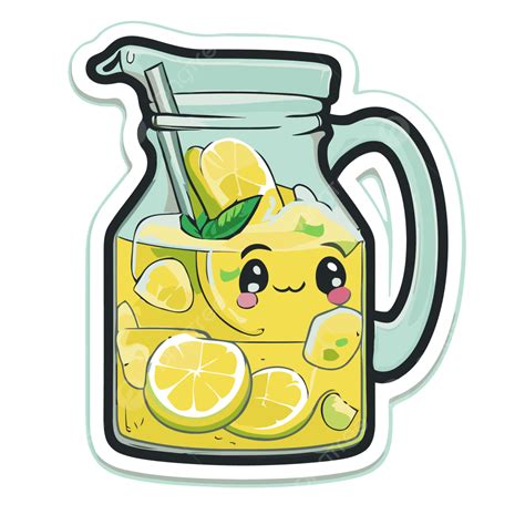 Lemonade Sticker Featuring A Cute Lemon Vector Clipart, Lemonade ...