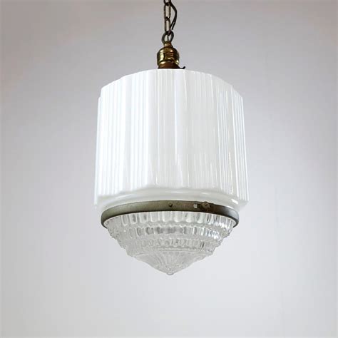 Art Deco Milk Glass Pendant Light at 1stDibs