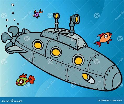 Submarine Underwater stock vector. Image of cartoon, underwater - 15077069